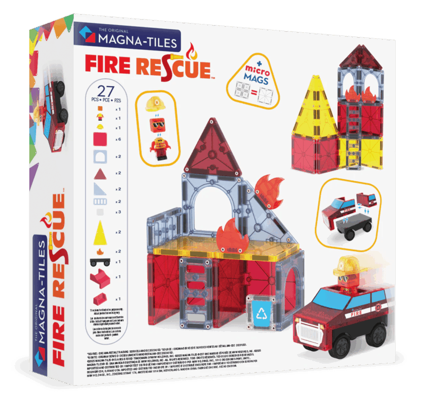 magna tiles fire station 27 piece