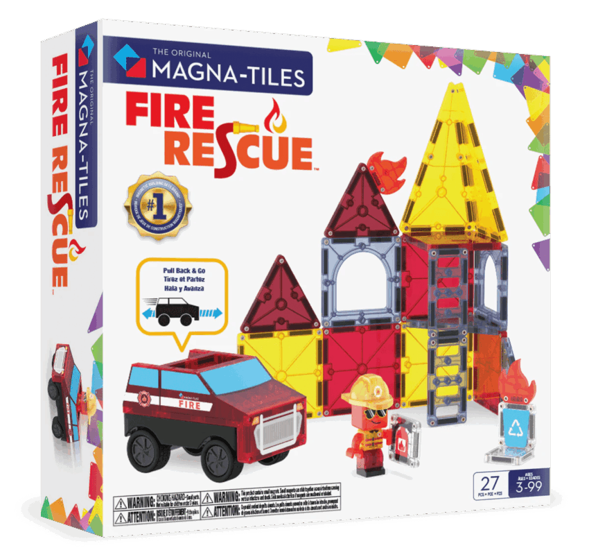 magna tiles fire station 27 piece