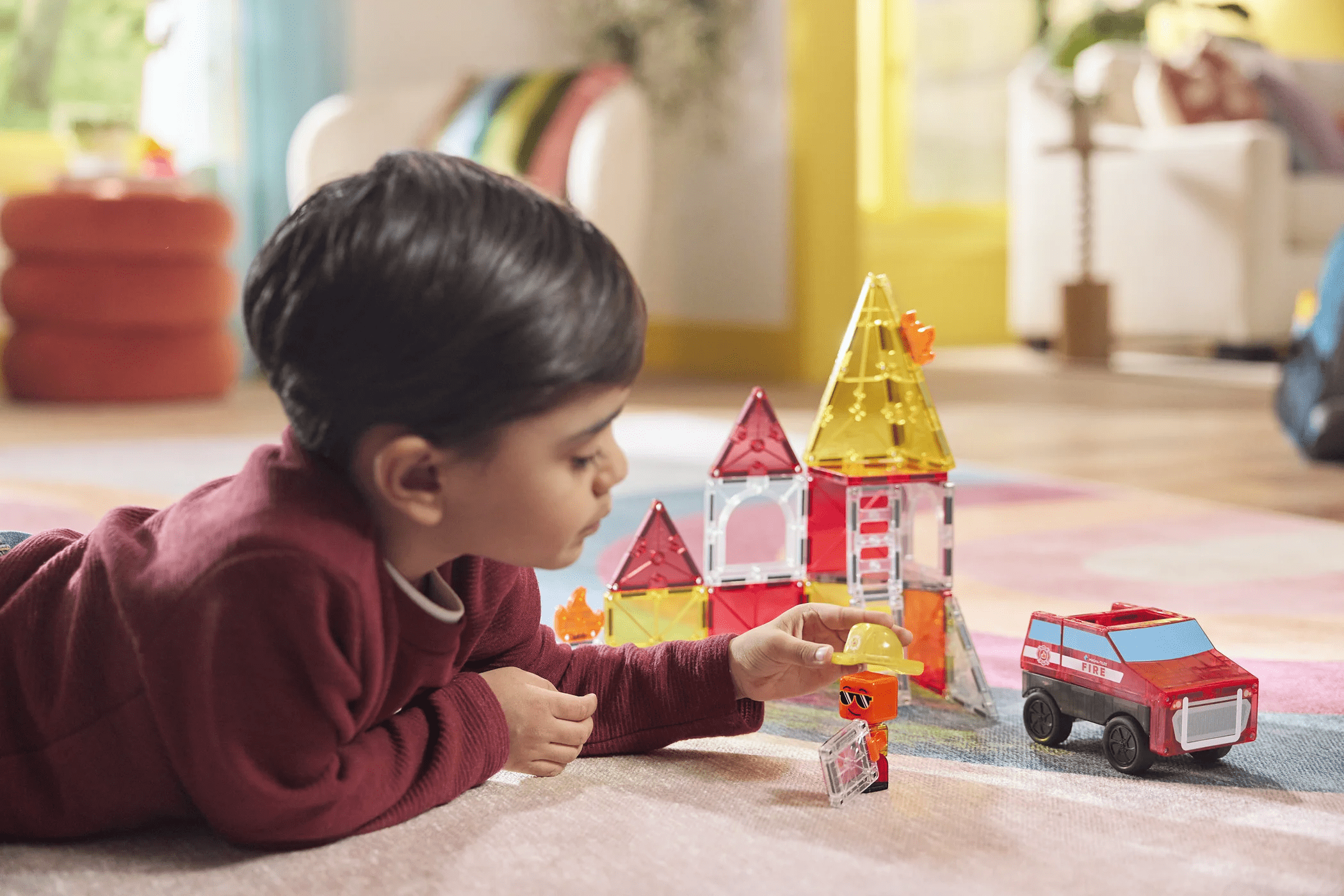 magna tiles fire station 27 piece
