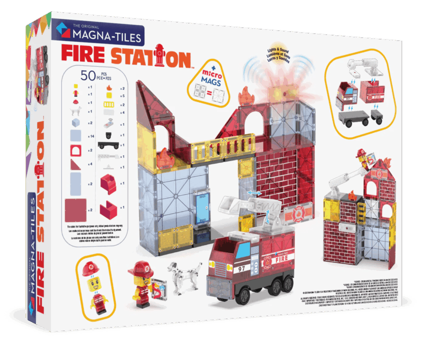 magna tiles fire station 50 piece