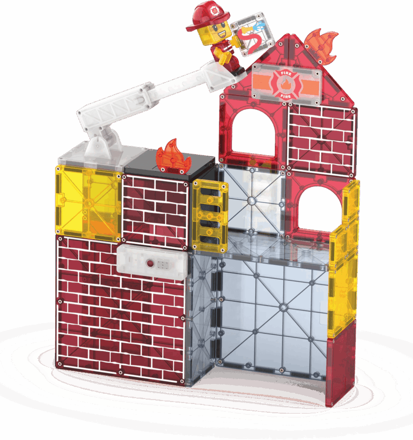 magna tiles fire station 50 piece
