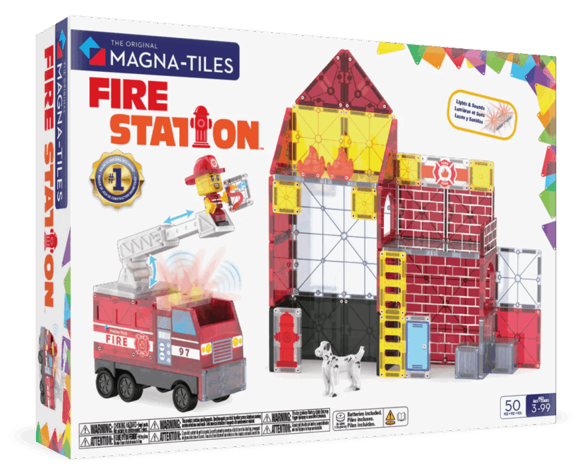 magna tiles fire station 50 piece