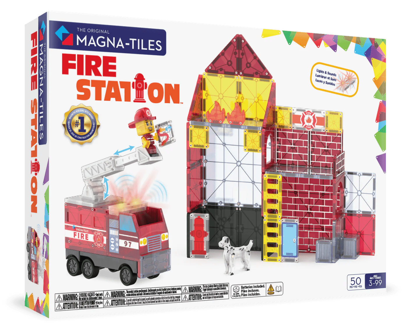 magna tiles fire station 50 piece