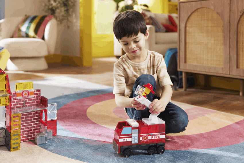 magna tiles fire station 50 piece