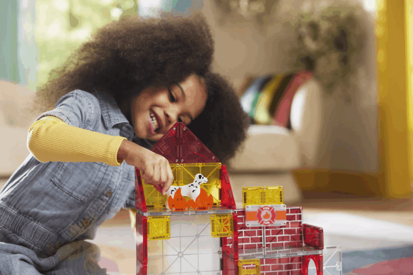 magna tiles fire station 50 piece