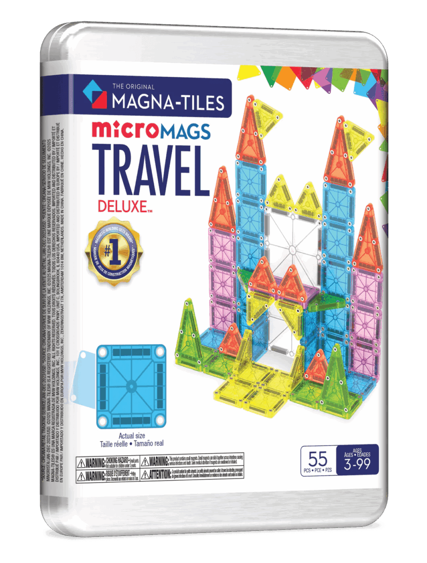 magna tiles micro mags travel set deluxe 55 piece