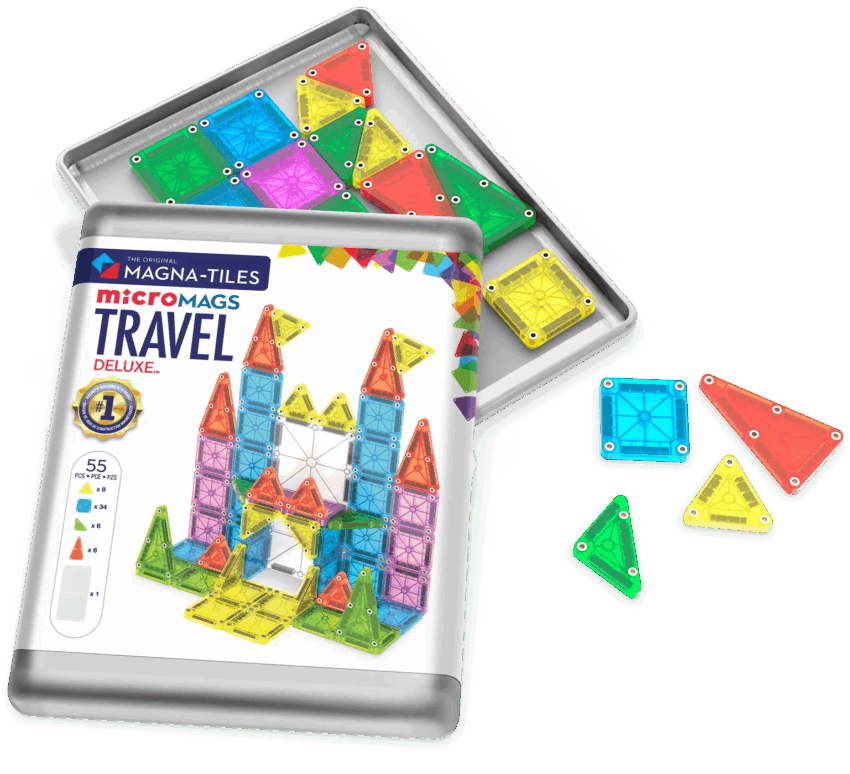 magna tiles micro mags travel set deluxe 55 piece