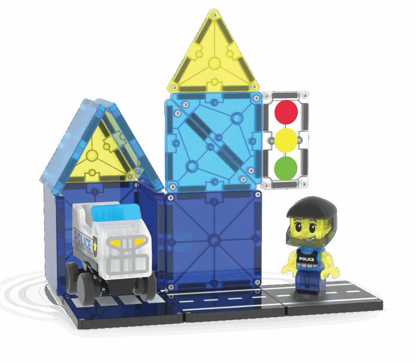 magna tiles police station 20 piece