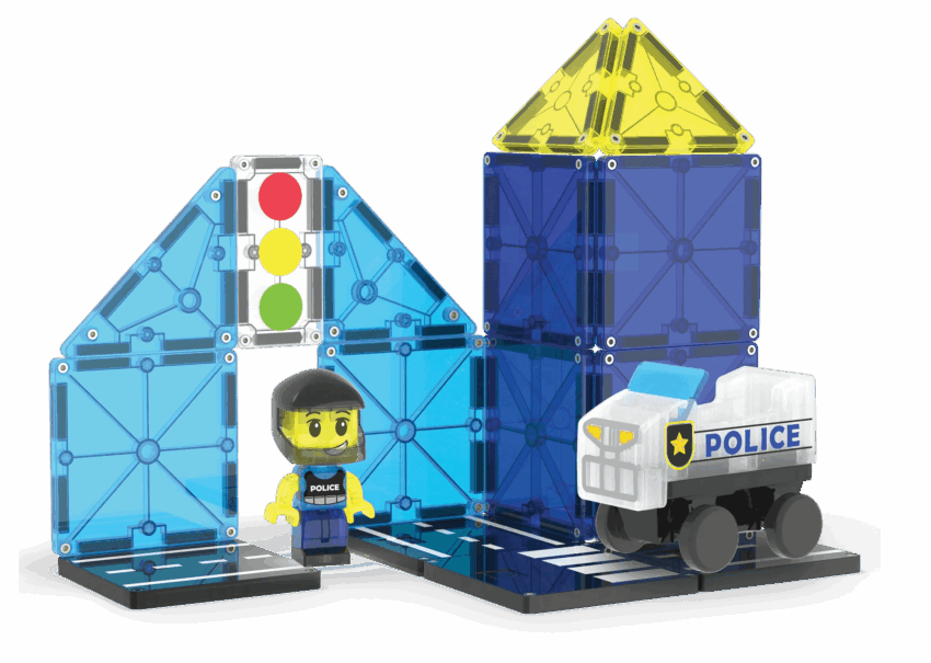 magna tiles police station 20 piece