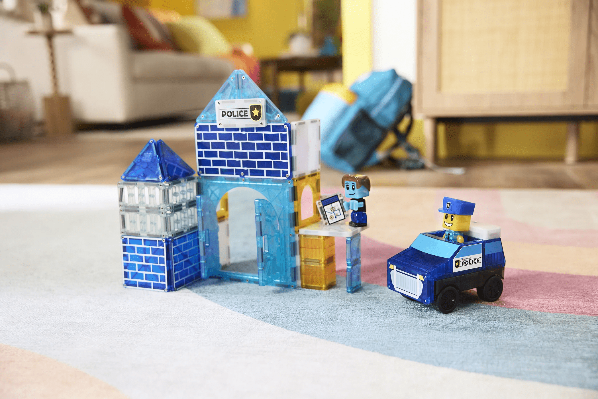 magna tiles police station 20 piece