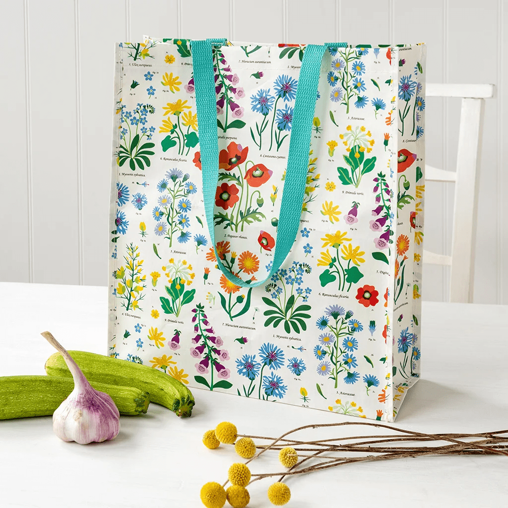 recycled shopping bag wild flowers