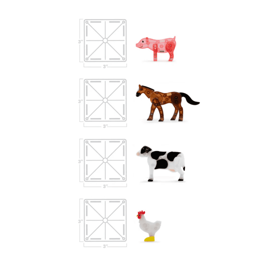 magna tiles farm animals 25 piece