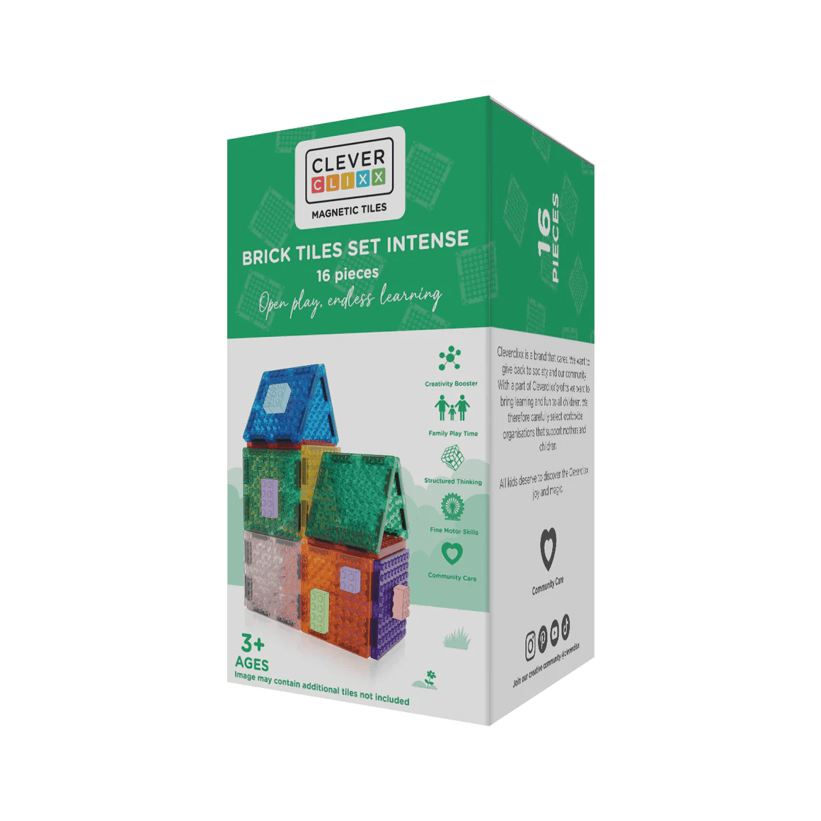 cleverclixx brick tiles pack intense 16 piece