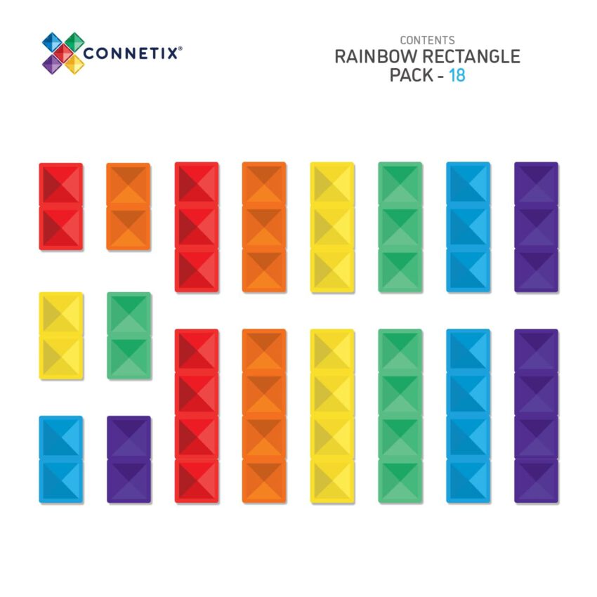 rainbow rectangle pack 18 pc