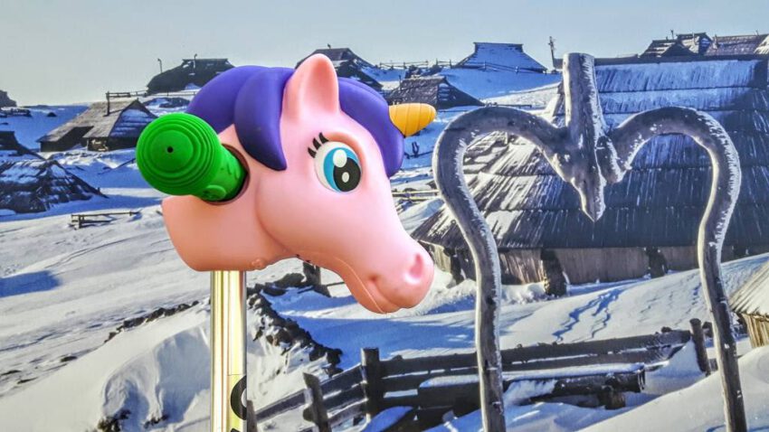 scootaheadz eenhoorn paars/roze