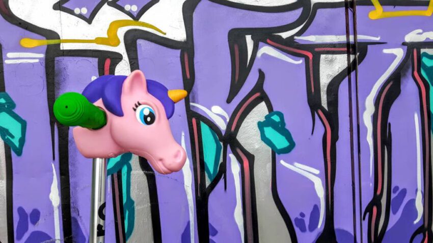 scootaheadz eenhoorn paars/roze