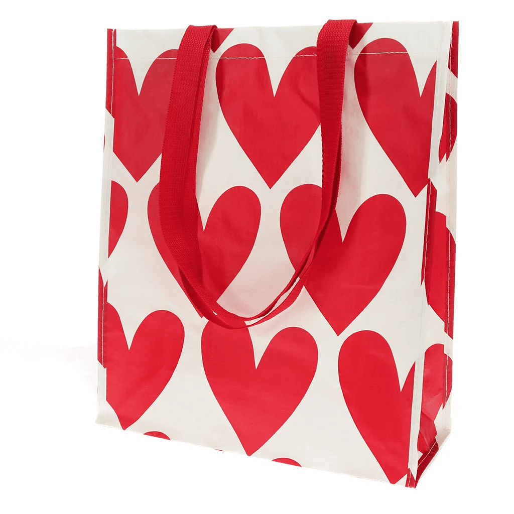recycled shopping bag hearts