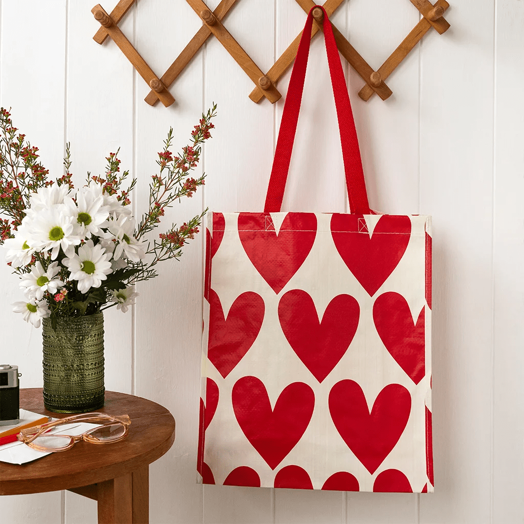 recycled shopping bag hearts