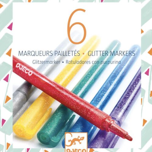 6 glitter viltstiften