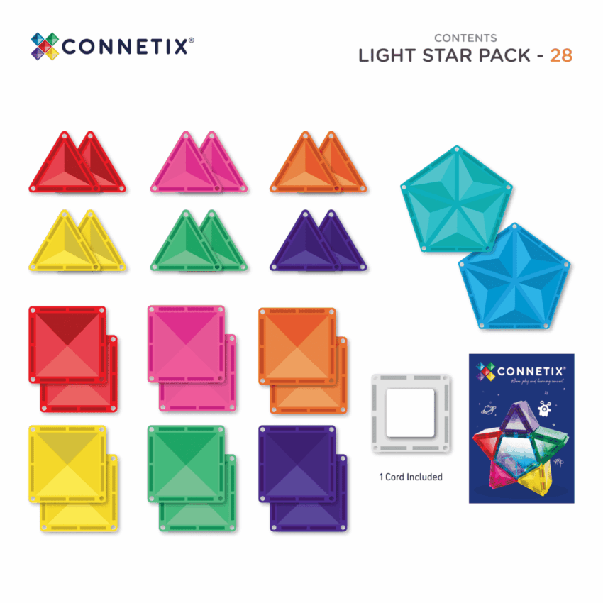 connetix light star pack 28 pc