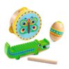 animambo set van tambourine, maracas, guiro