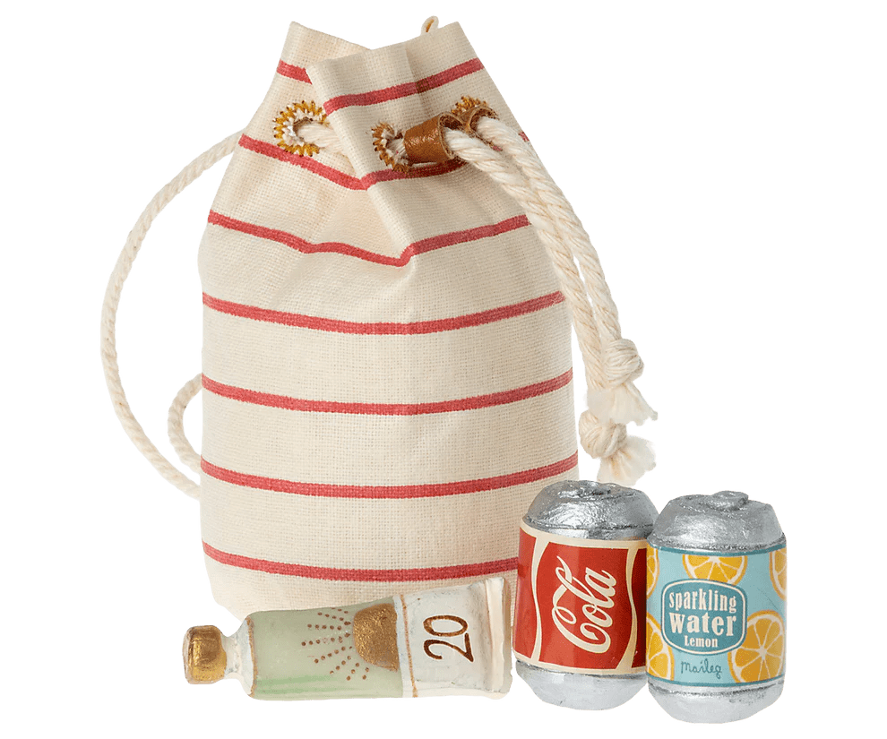 maileg bag with beach essentials