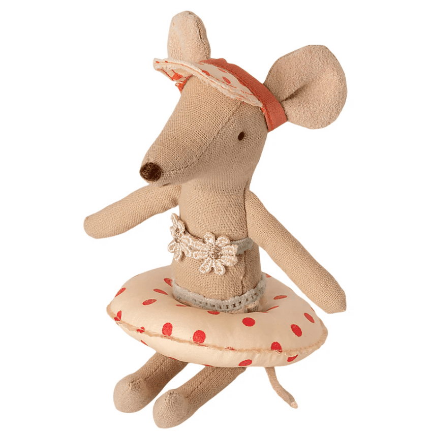 maileg float, small mouse red dots