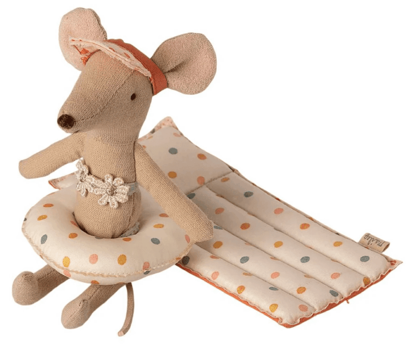 maileg float, small mouse multi dots
