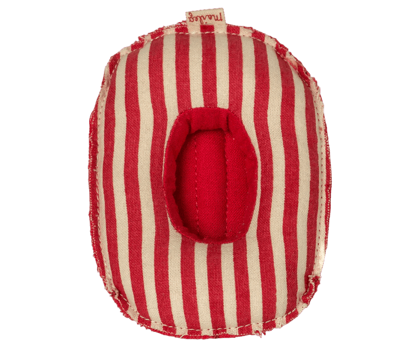 maileg rubber boat, small mouse red stripe