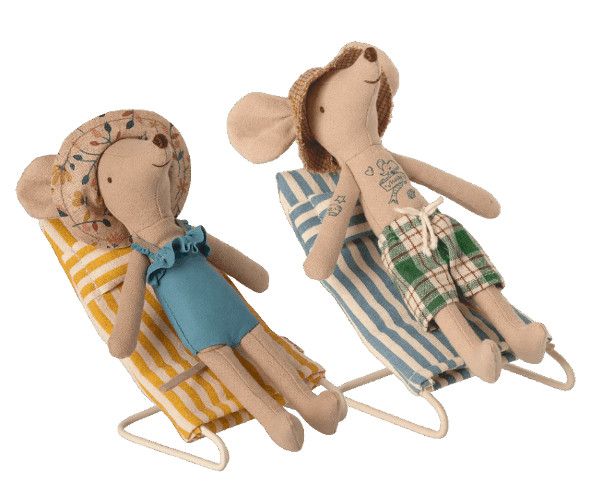 maileg beach chair set mouse