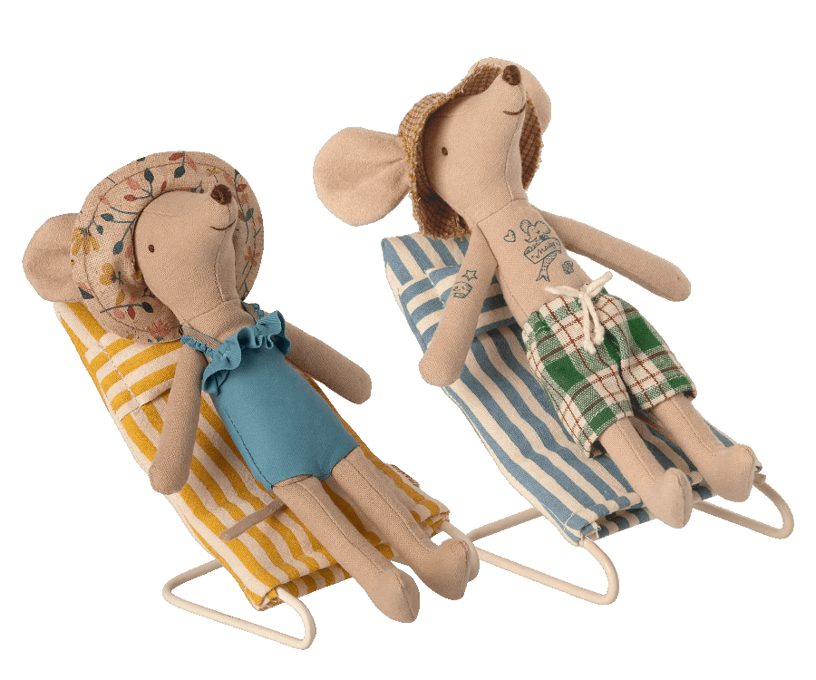 maileg beach chair set mouse