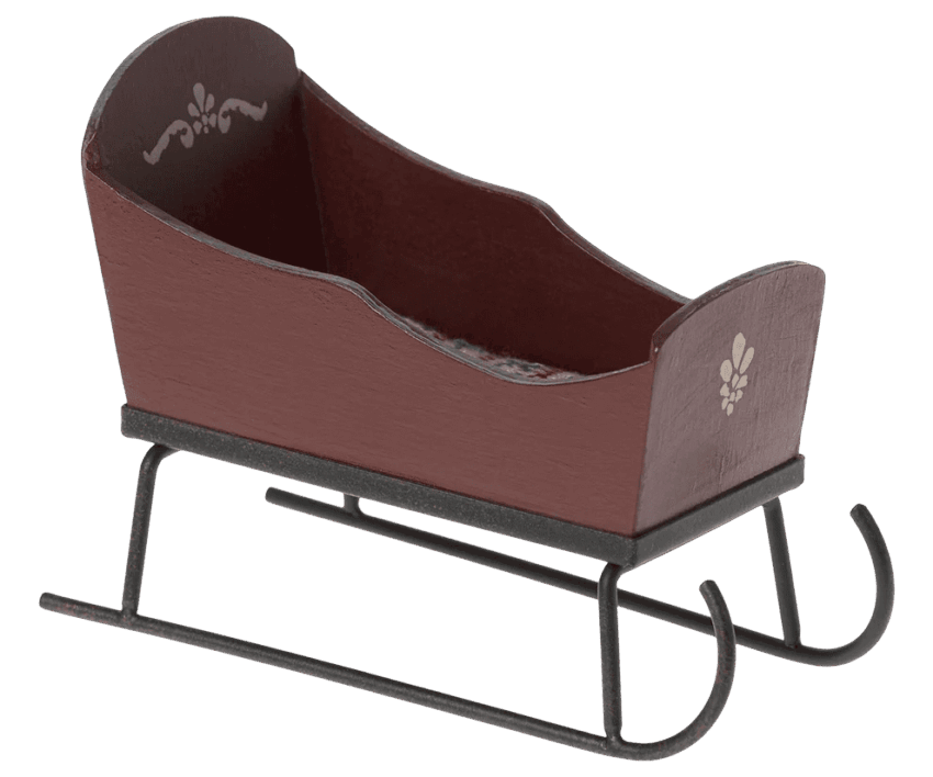 maileg sleigh, mouse red