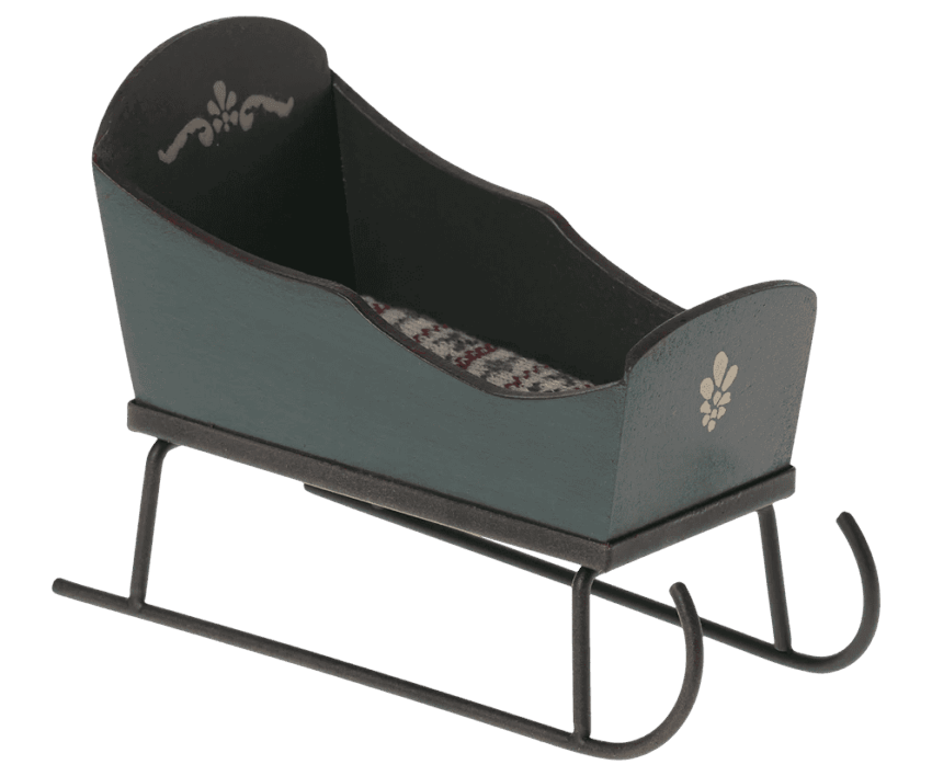 maileg sleigh, mouse green