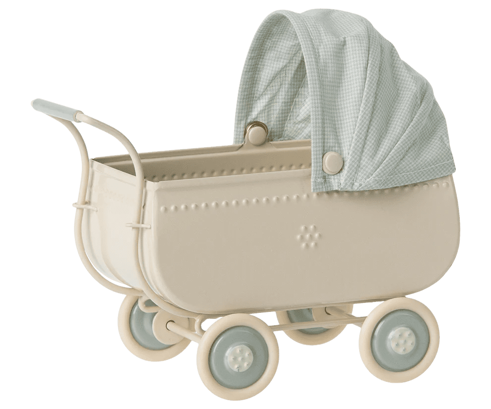 maileg pram, micro blue