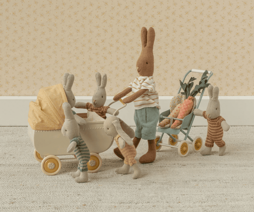 maileg pram, micro yellow