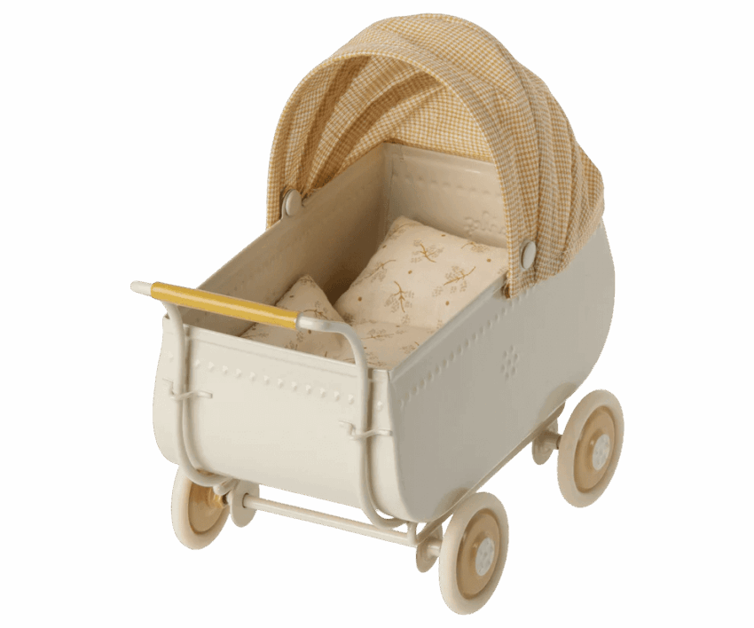 maileg pram, micro yellow
