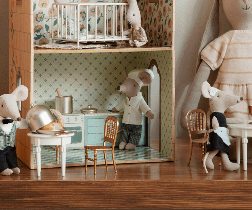 maileg chair, mouse gold