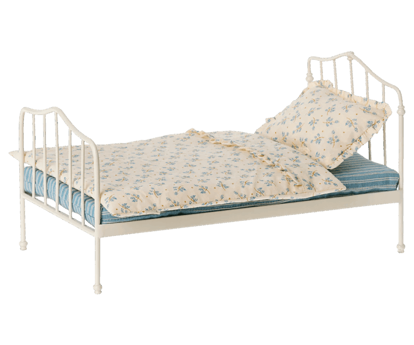 maileg miniature bed blue