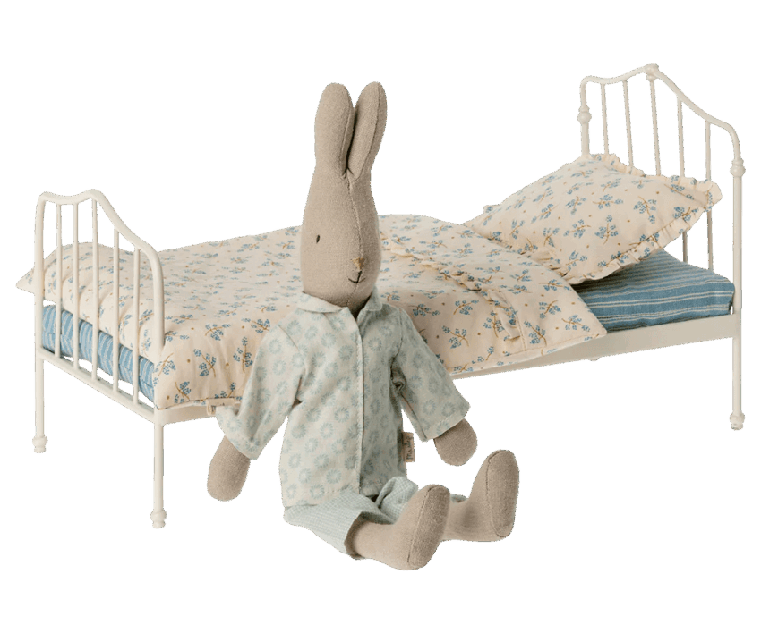 maileg miniature bed blue
