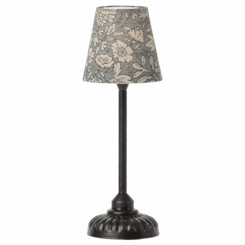 maileg vintage floor lamp with light, small anthracite