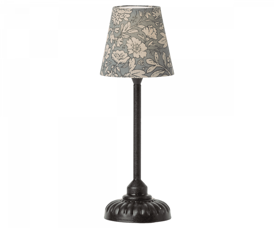 maileg vintage floor lamp with light, small anthracite