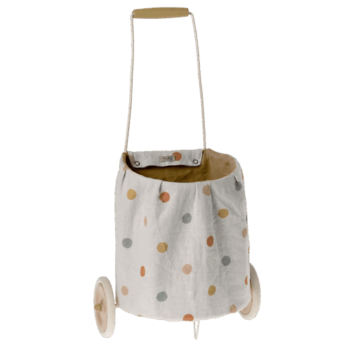 maileg trolly, multi dots yellow
