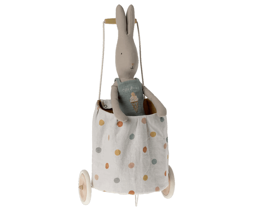 maileg trolly, multi dots yellow