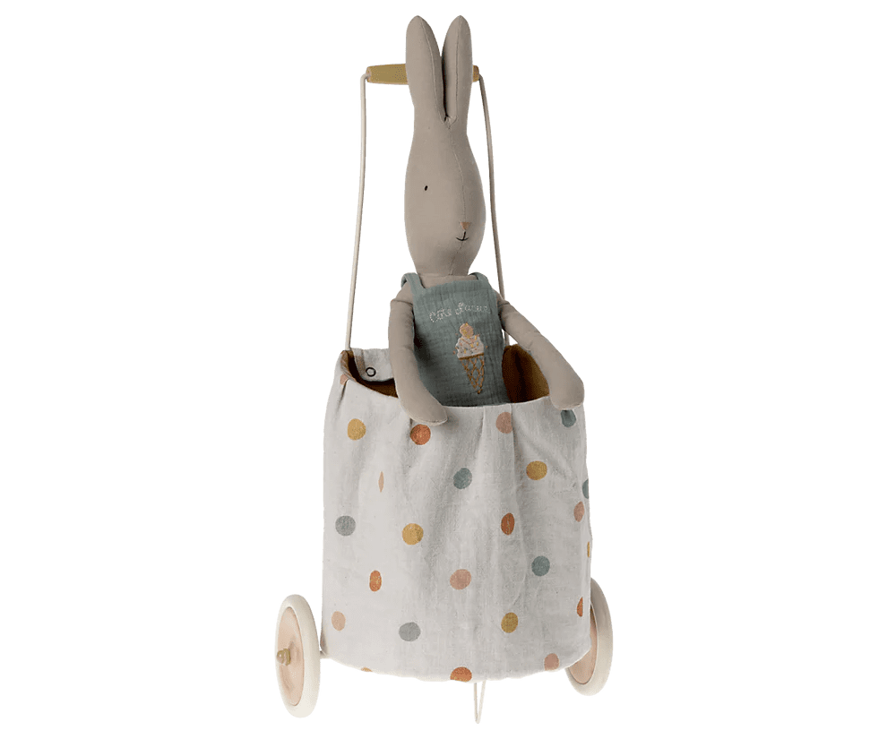 maileg trolly, multi dots yellow