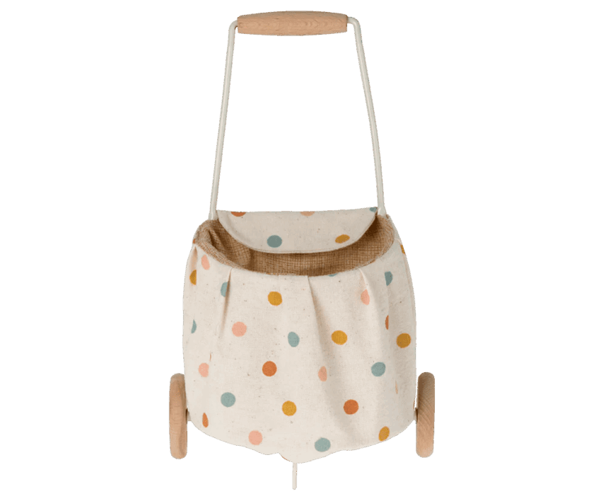 maileg miniature trolley, mini multy dots