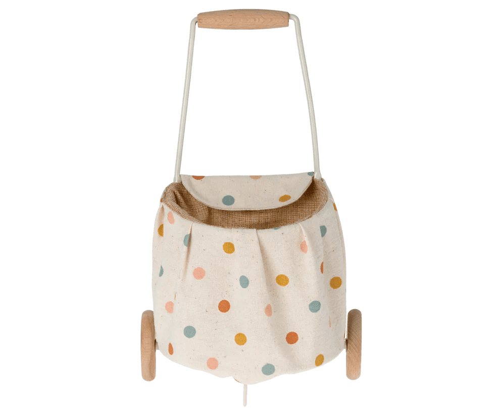 maileg miniature trolley, mini multy dots