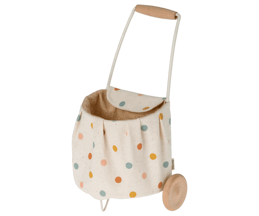 maileg miniature trolley, mini multy dots