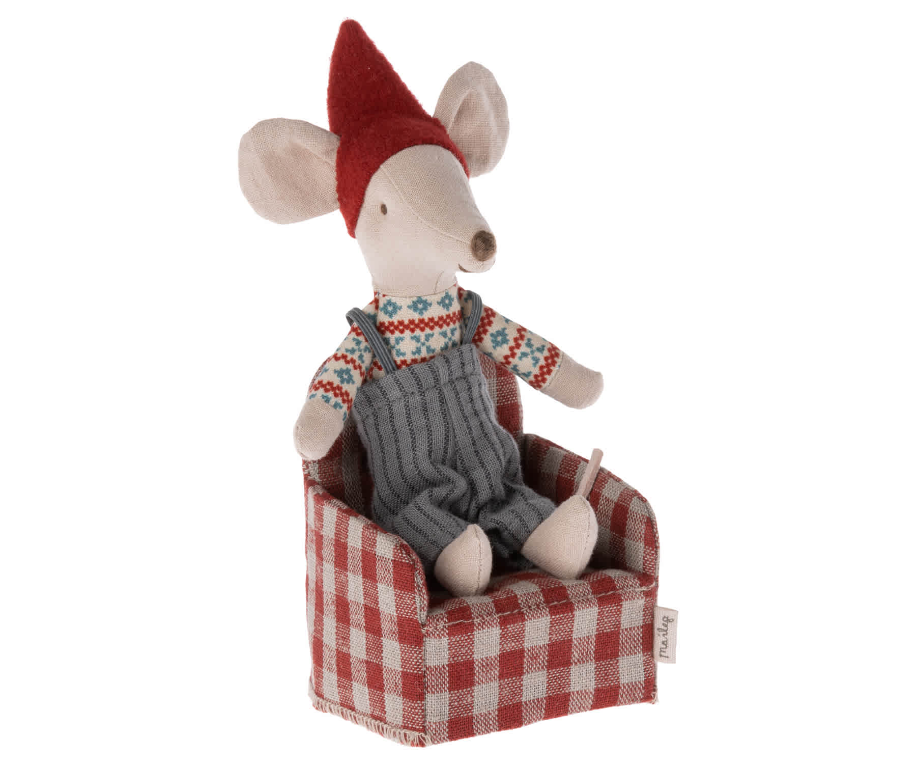 maileg chair, mouse red