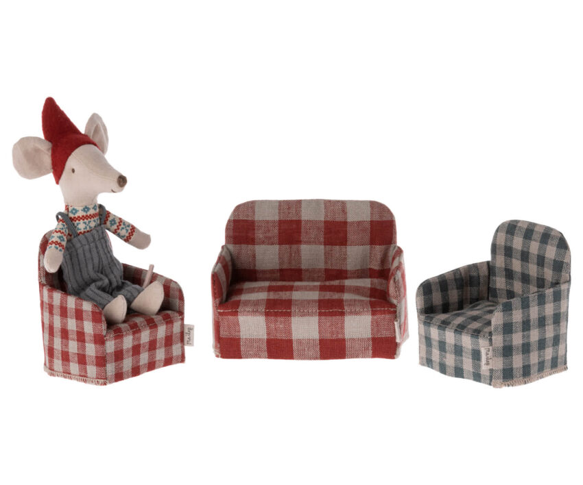 maileg chair, mouse red