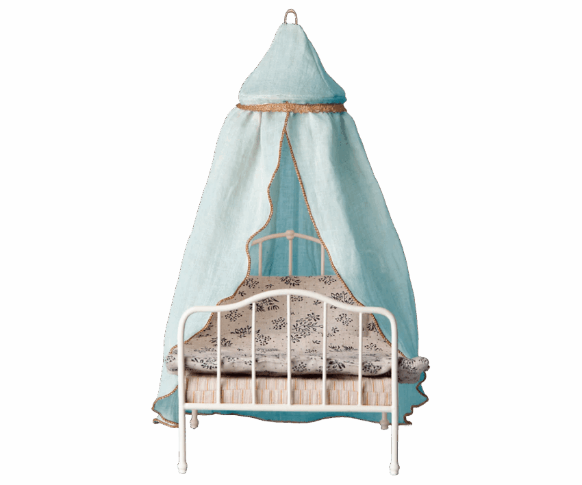 maileg miniature bed canopy mint